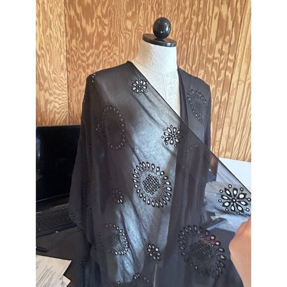 Torrid Women's Plus Size One Size Black Cover Up Open Eyelet Swim - Picture 4 of 10